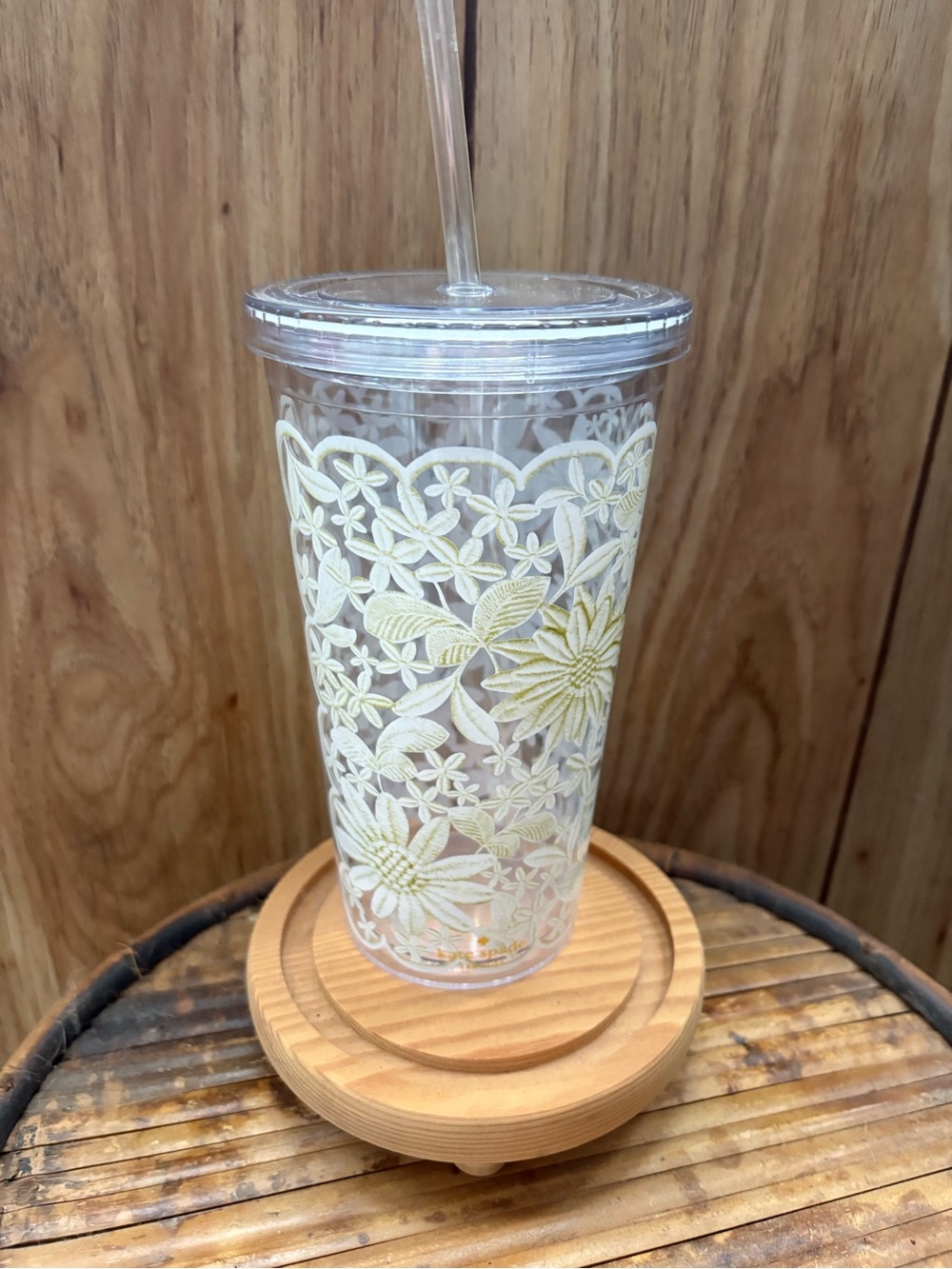 kate spade new york Tumbler with Straw, Daisy Lace